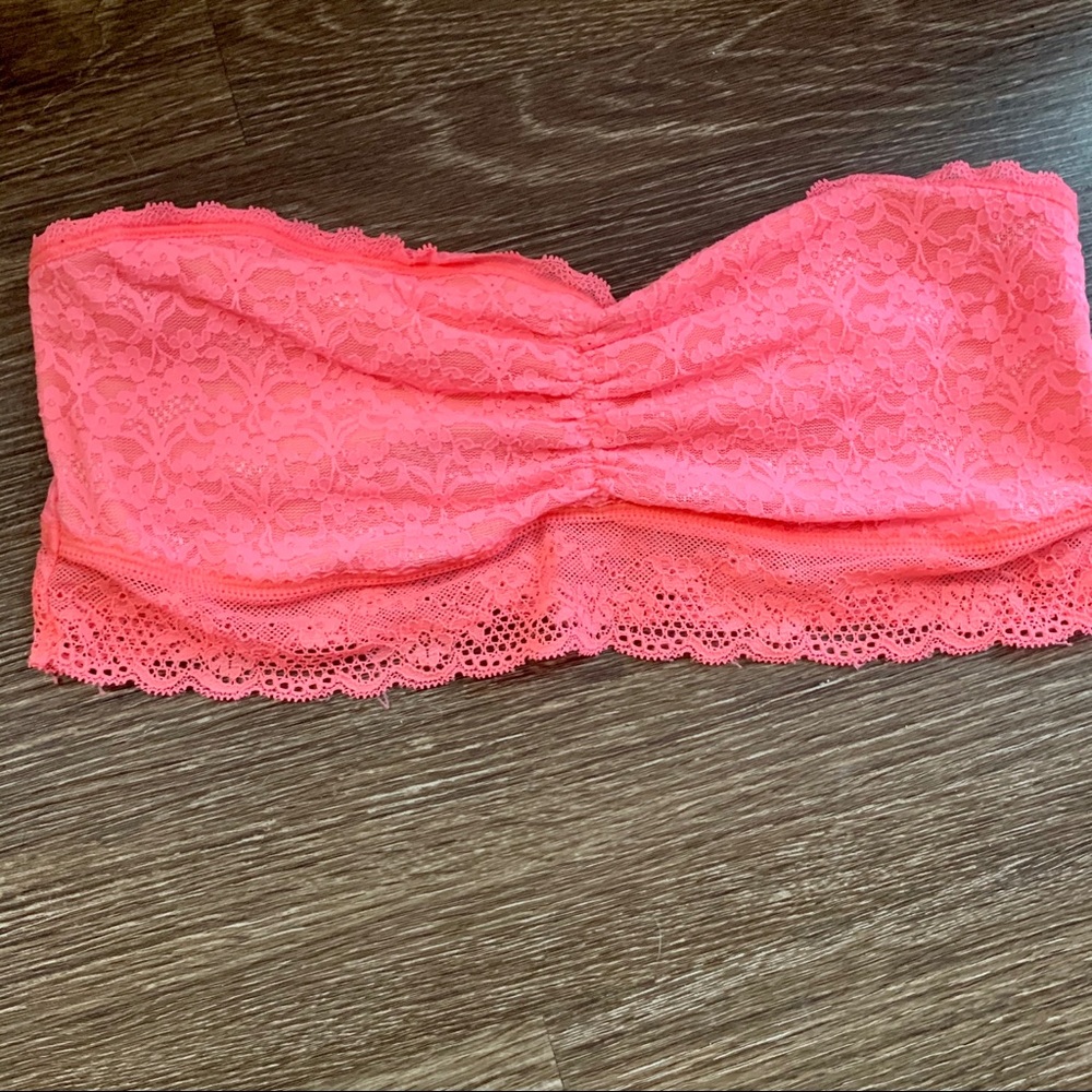 Aerie Bandeau pink lace large